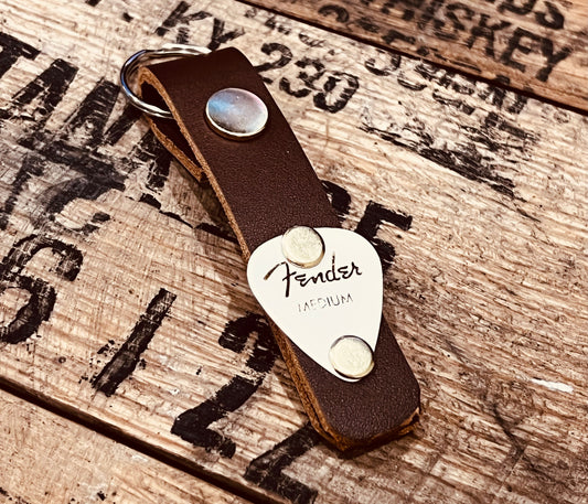 Leather Keychain with Pick